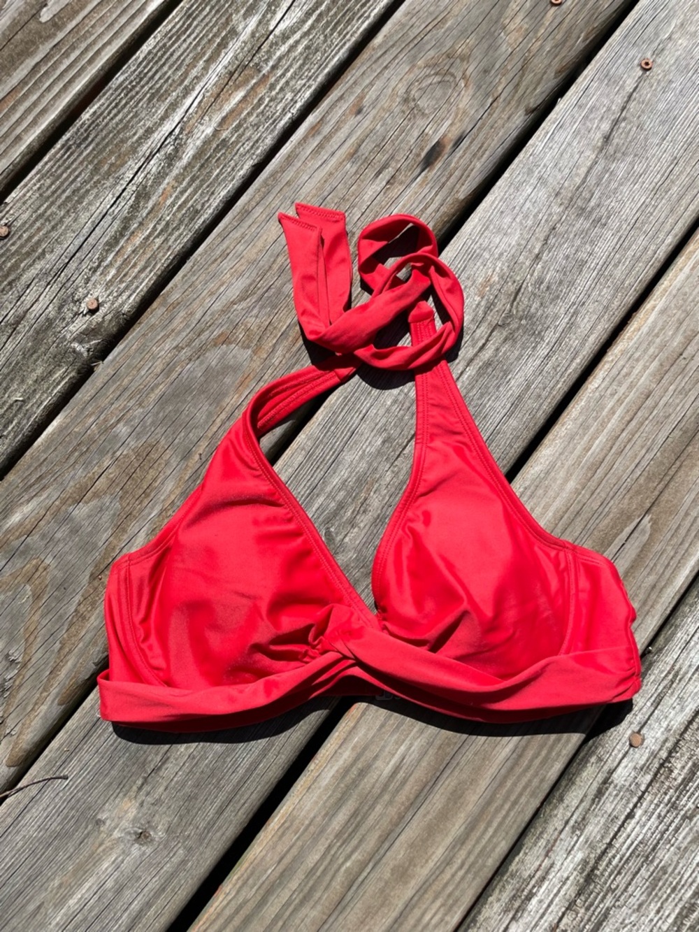 Athleta Red Halter Bikini Top